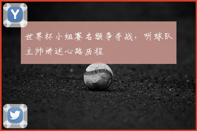 世界杯小组赛名额争夺战,听球队主帅讲述心路历程