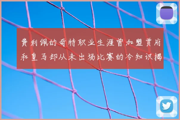费利佩的奇特职业生涯曾加盟贾府和皇马却从未出场比赛的冷知识揭秘